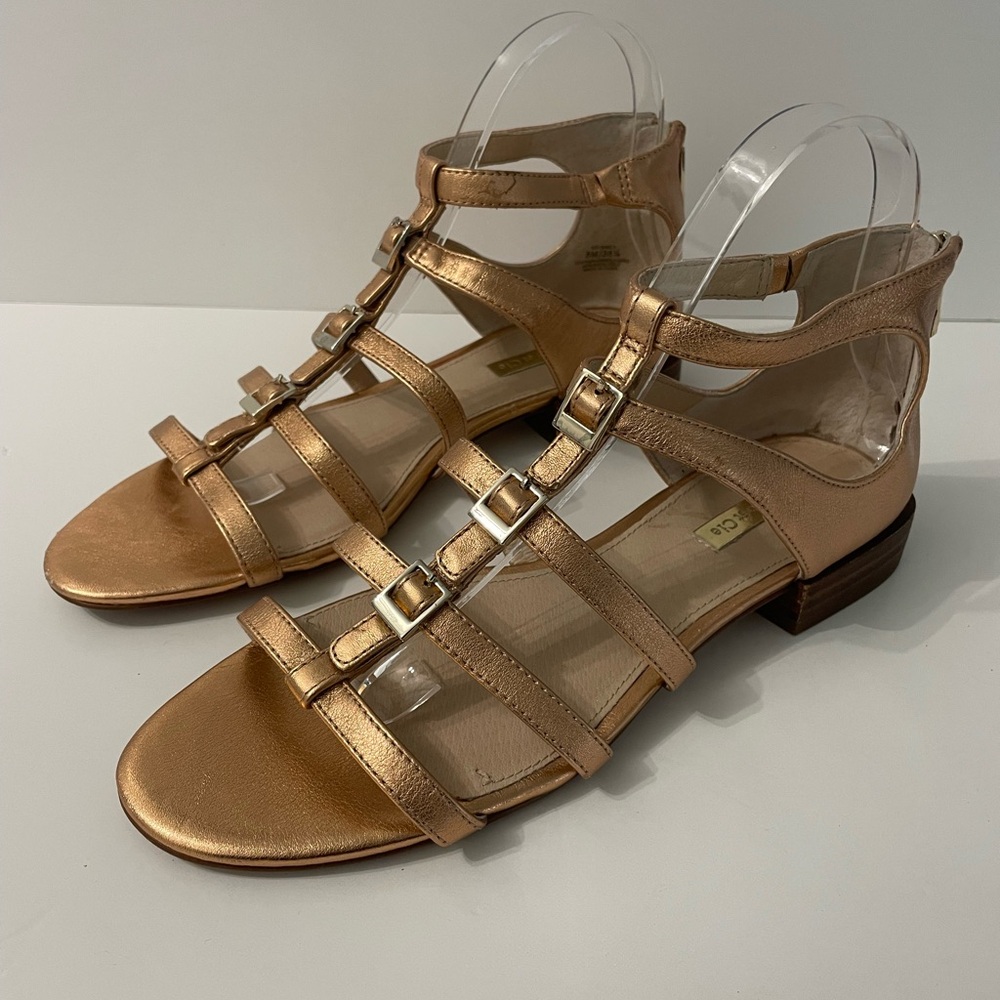 Louise Et Cie Lo Arely Gladiator Sandals Women’s Sz 8 Metallic Rose Gold Strappy